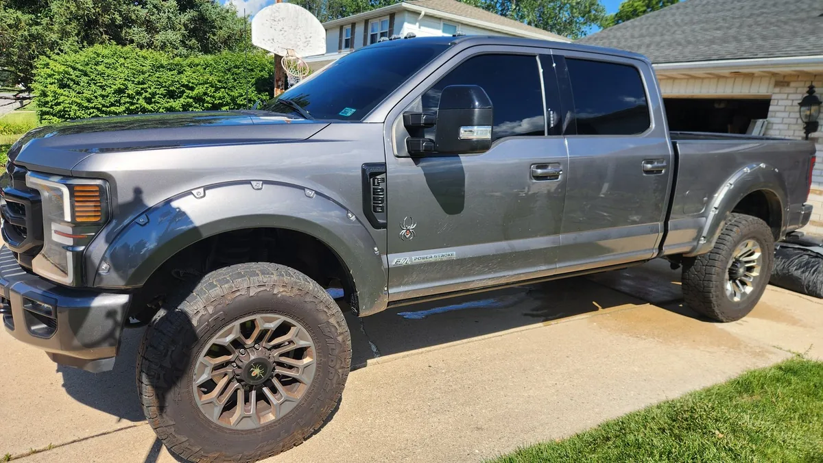 Gray truck exterior before mobile detailing